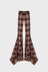 GODET TAILORED PANTS IN TARTAN