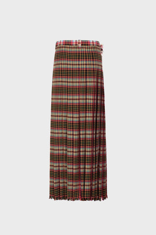 GENERATION78 | TAILORED PLEATED MAXI SKIRT IN TARTAN