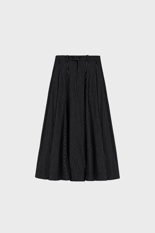 TAILORED PANELED MIDI SKIRT IN VISCOSE