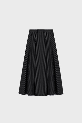 TAILORED PANELED MIDI SKIRT IN VISCOSE