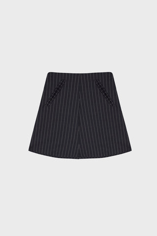 GENERATION78 | TAILORED MINI SKIRT IN PINSTRIPED VIRGIN WOOL