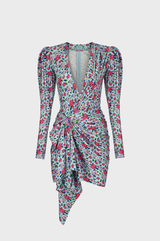 GENERATION78 | DRAPED MINI DRESS IN PRINTED STRETCH - JERSEY