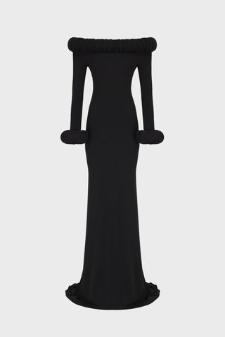 GENERATION78 | SCULPTED MAXI DRESS IN CREPE - JERSEY