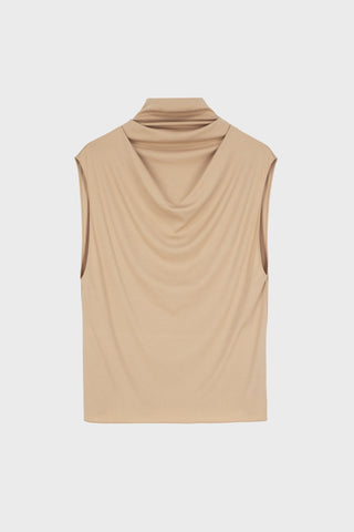 DRAPED SLEEVELESS TOP IN VISCOSE JERSEY