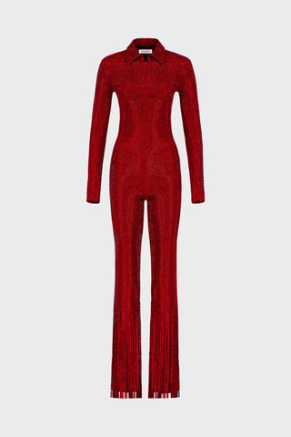 GENERATION78 | CRYSTAL - EMBELLISHED JUMPSUIT IN CREPE - JERSEY