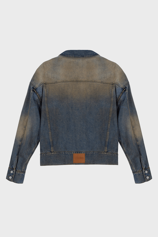 GENERATION78 | DOUBLE - ARMHOLE OVERSIZED JACKET IN SAND - WASHED DENIM