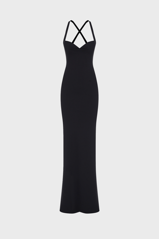 GENERATION78 | CROSS - BACK MAXI DRESS IN CREPE - JERSEY
