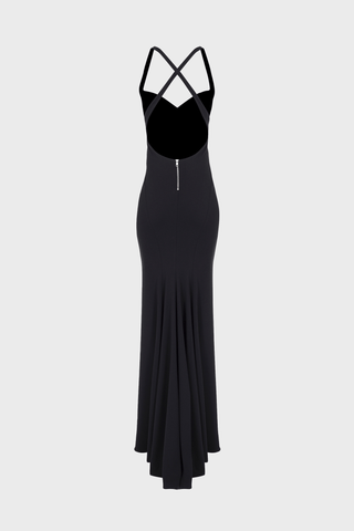 GENERATION78 | CROSS - BACK MAXI DRESS IN CREPE - JERSEY