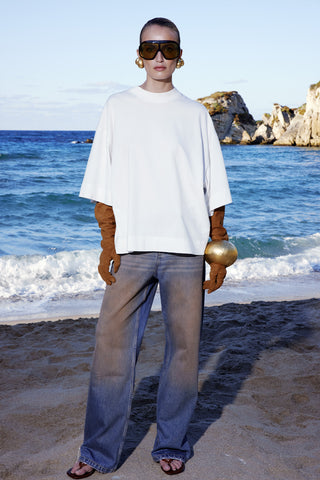 GENERATION78 | WIDE - LEG JEANS IN SAND - WASHED DENIM