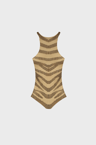 GENERATION78 | CRYSTAL - EMBELLISHED BODYSUIT IN MESH