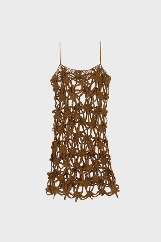 GENERATION78 | HAND - CROCHET MINI DRESS IN METALLIC - FIBRE