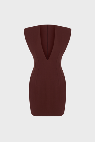 GENERATION78 | V - NECK TAILORED MINI DRESS IN ECOVERO - WOOL