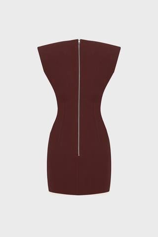 GENERATION78 | V - NECK TAILORED MINI DRESS IN ECOVERO - WOOL