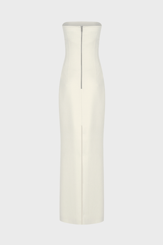GENERATION78 | STRAPLESS TAILORED MIDI DRESS IN SILK - BLEND WOOL