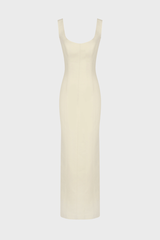 GENERATION78 | TAILORED MIDI TANK DRESS IN SILK - BLEND WOOL