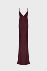 MAXI SLIP DRESS IN MERCERIZED-SILK