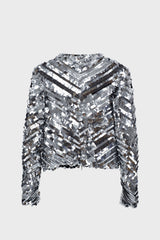 HAND-EMBROIDERED SEQUINED TOP IN MESH