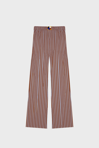 GENERATION78 | STRIPED WIDE - LEG PANTS IN COTTON - POPLIN