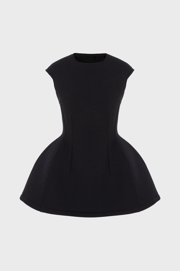 SCULPTED MINI DRESS IN COTTON-JERSEY