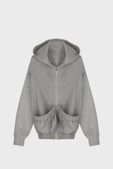 ZIPPED HOODIE IN COTTON-JERSEY