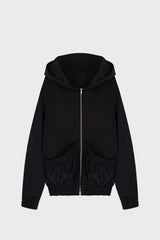 ZIPPED HOODIE IN COTTON-JERSEY