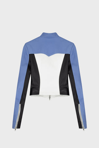 RACING JACKET IN OSTRICH-EMBOSSED LAMBSKIN