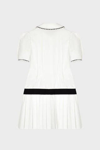 TAILORED GILET DRESS IN COTTON-POPLIN