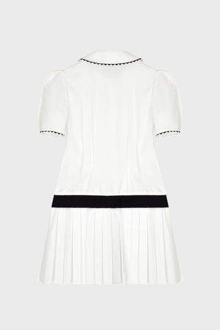 TAILORED GILET DRESS IN COTTON-POPLIN