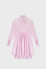 TAILORED SHIRT DRESS IN COTTON-SATIN