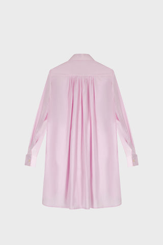 TAILORED SHIRT DRESS IN COTTON-SATIN
