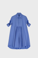 TAILORED SHIRT DRESS IN COTTON-SATIN