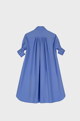 TAILORED SHIRT DRESS IN COTTON-SATIN