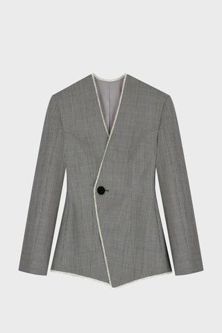 TAILORED CRYSTAL-EMBELLISHED JACKET IN MERINO-WOOL