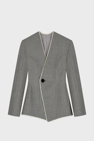 TAILORED CRYSTAL-EMBELLISHED JACKET IN MERINO-WOOL
