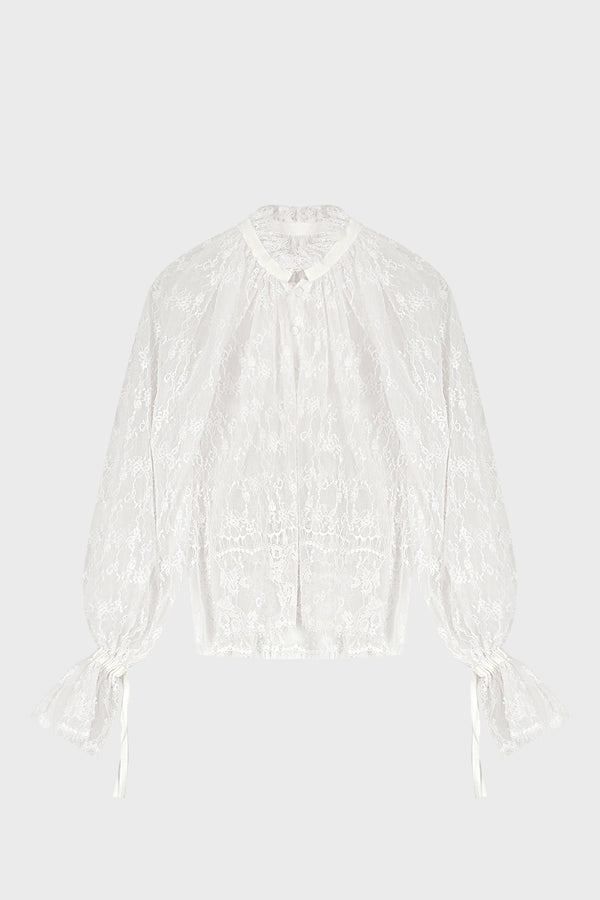 TAILORED RUFFLED SHIRT IN LACE