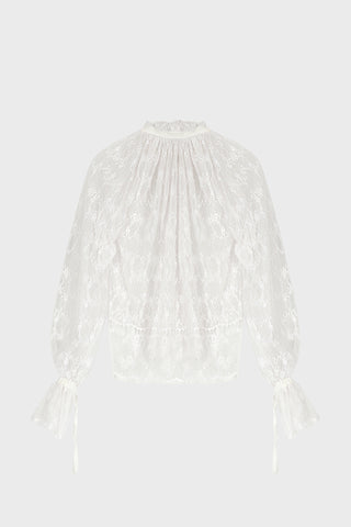 TAILORED RUFFLED SHIRT IN LACE