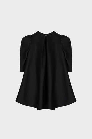 TAILORED BALLOON-SLEEVE DRESS IN SILK-ORGANZA