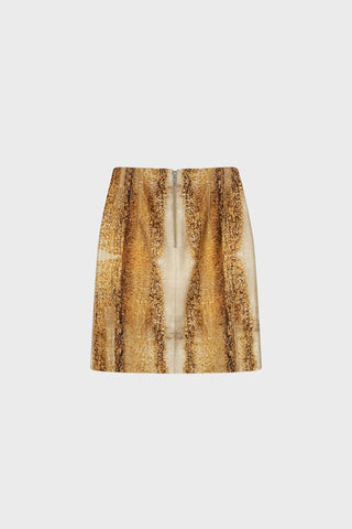 TAILORED MINI SKIRT IN PRINTED-SATIN