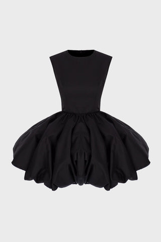 BUBBLE-SKIRT MINI DRESS IN TECHNICAL-COTTON