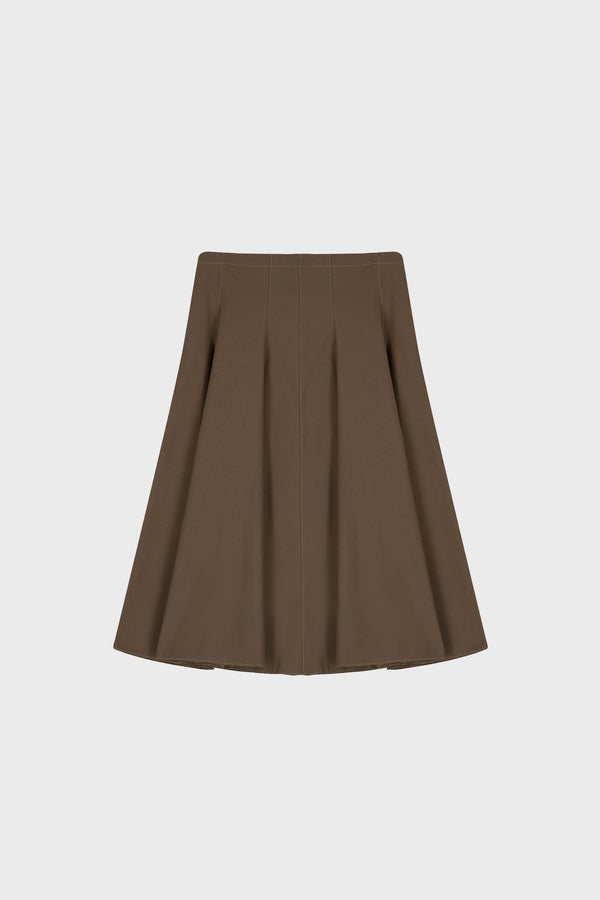 PANELED MIDI SKIRT IN TECHNICAL-COTTON