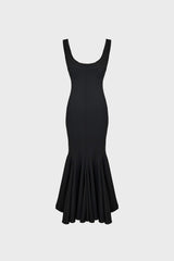 GODET MIDI DRESS IN CREPE-JERSEY