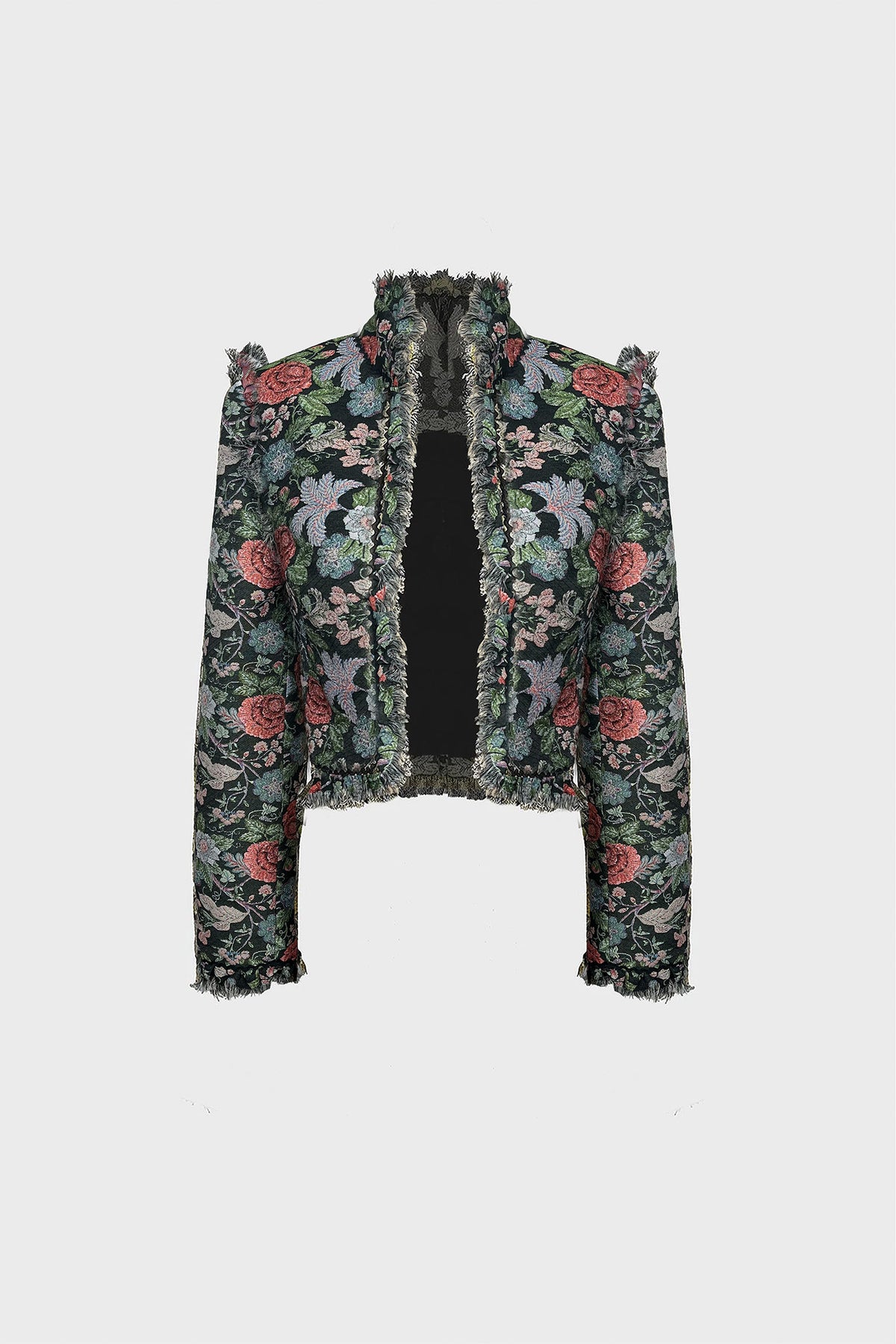 TAILORED CROPPED JACKET IN BROCADE