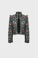 TAILORED CROPPED JACKET IN BROCADE