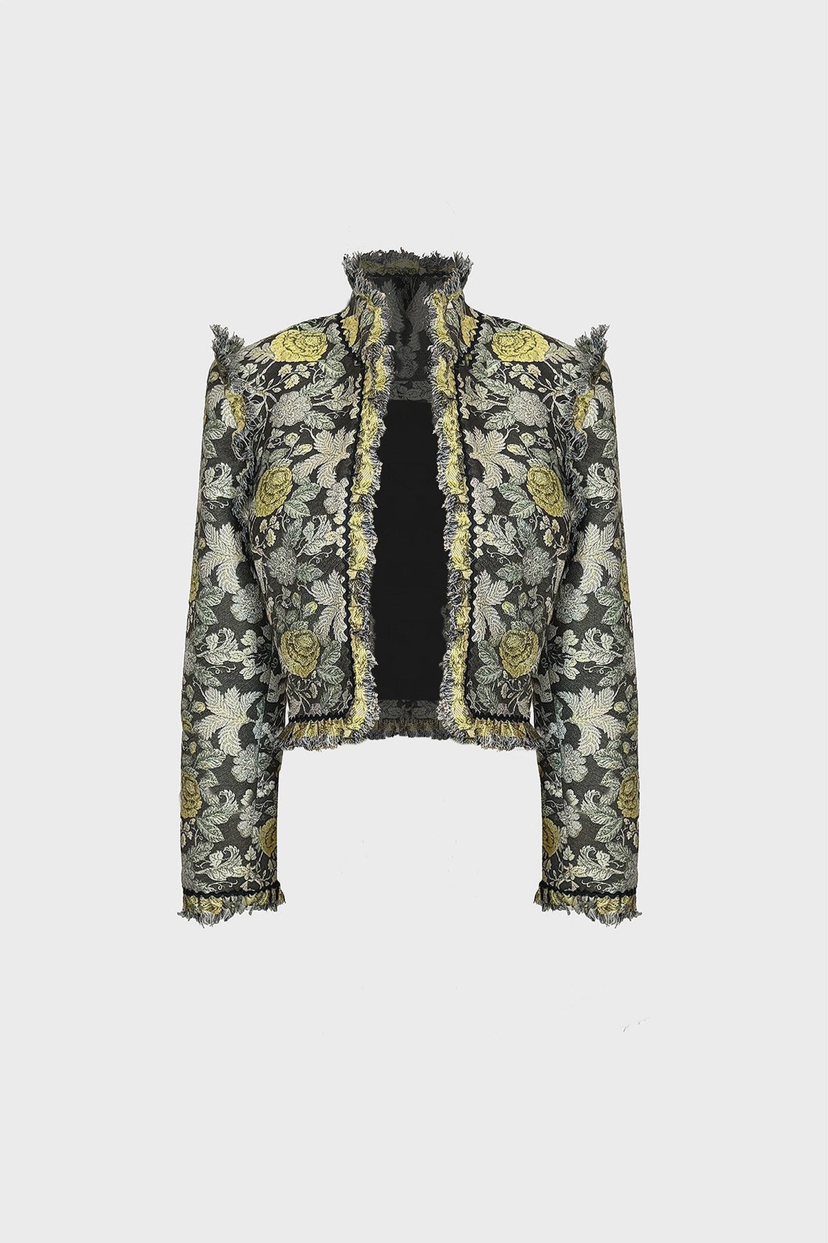 TAILORED CROPPED JACKET IN BROCADE