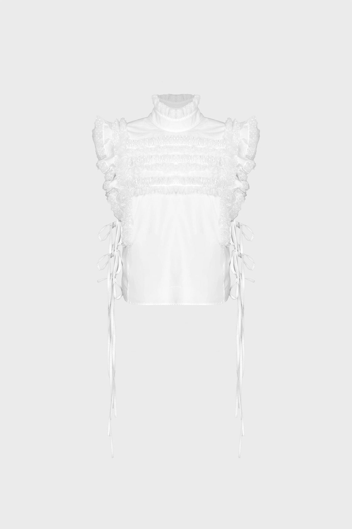 TAILORED SLEEVELESS TOP IN COTTON-POPLIN