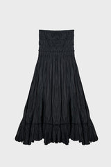 TAILORED MAXI SKIRT IN HAND-CRUSHED COTTON