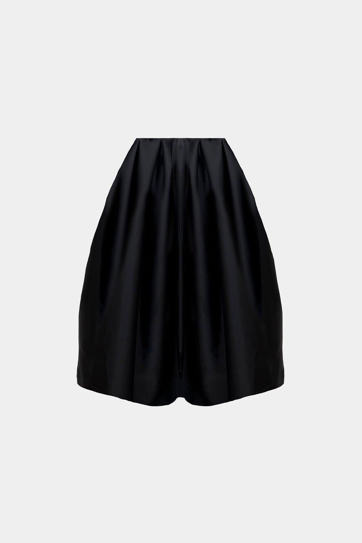 HAND-PLEATED MIDI SKIRT IN SATIN