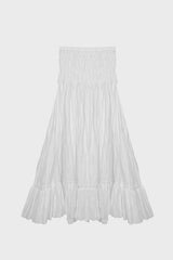 TAILORED MAXI SKIRT IN HAND-CRUSHED COTTON