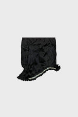 HAND-EMBELLISHED MINI SKIRT IN HAND-CRUSHED SATIN
