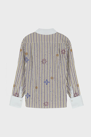 GENERATION78 | GALAXY EMBELLISHED LOOSE - FIT SHIRT IN COTTON - POPLIN